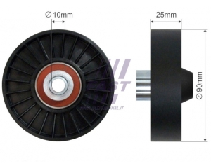 Belt tensioner pulley, v-ribbed belt Daily/Ducato 2,3D