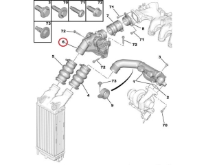 Throttle body valve OEM PSA 1,6HDi