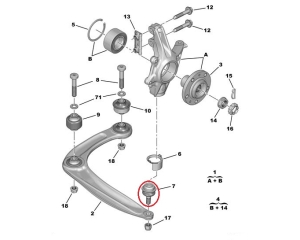 Rotule de bras suspension OEM Citroen C4 2009 - , Peugeot 308/3008/5008