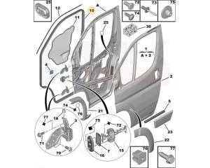 Уплотнитель передней двери левый OEM Boxer/Jumper/Ducato 2006-