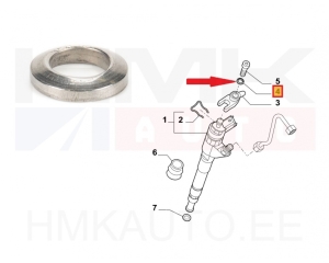 Fuel injector clamping bolt washer OEM Fiat Ducato 2,3JTD / Jumper,Boxer,Ducato 3,0HDi