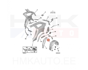 Pare-boue, arrière gauche Peugeot 508