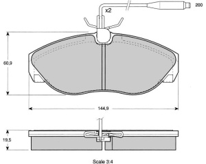 Esipiduriklotside komplekt Jumper/Boxer/Ducato 1,4T 94-01