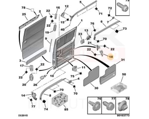 Külgukse suunaja tagumine OEM Jumpy/Expert 07-