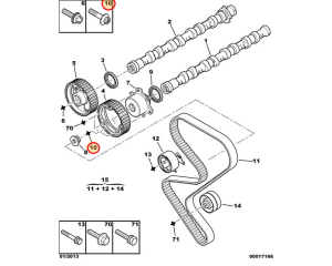 Camshaft pulley bolt Citroen/Peugeot