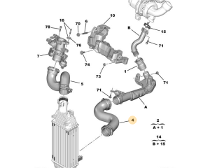 Turbocharger air hose OEM Citroen/Peugeot
