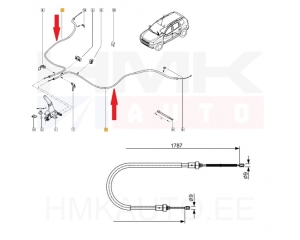 Parking brake cable Dacia Duster