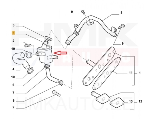 Crankcase breather valve Fiat 1,3JTD