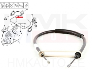 Parking brake cable rear right Peugeot 406 (disc brakes)