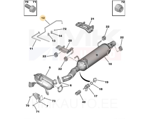 Трубка датчика давления выхлопных газов OEM Citroen/Peugeot 2,0HDI