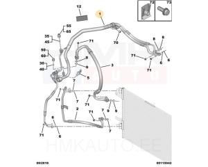 Air conditioning pipes OEM Citroen Berlingo / Peugeot Partner, 308, 3008 2018- (R1234yf)