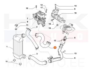 Tuyau d'air du turbocompresseur OEM Jumpy/Expert/Scudo 2,0HDI 2011- Euro5