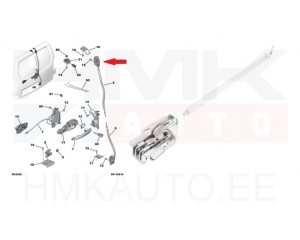 Serrure de porte arrière supérieur droite OEM Citroen Berlingo/Peugeot Partner 2018-