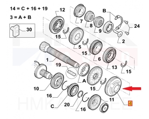 Gear wheel 1. gear 11X41 OEM Jumper/Boxer MLGU 2021-