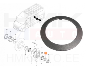 Rear wheel bearing locking ring OEM Renault Master III RWD