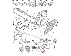 Clutch pedal spring holder OEM Berlingo/Partner 1.6HDI
