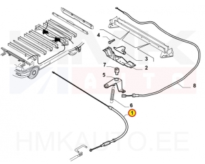 Parking brake cable front OEM Fiat Ducato 3,0CNG 09-
