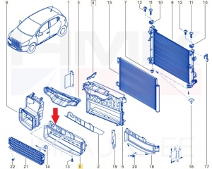 Дефлектор воздуха радиатора OEM Renault Clio IV