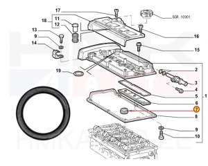 Venttiilikopan tiiviste OEM Fiat