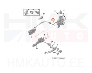 Ukselukusti esiuksele, vasak OEM Peugeot 308 2007-