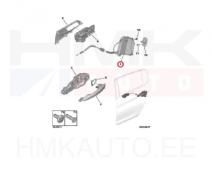 Ukselukusti tagauksele, vasak OEM Peugeot 308 2013-