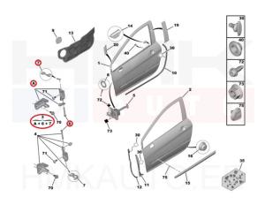 Esiuksehing ülemine vasak OEM Peugeot 308 2007-