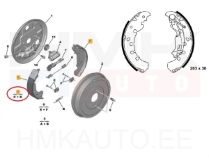 Brake shoes OEM Citroen Nemo/Peugeot Bipper/Fiat Fiorino-Qubo 203mm