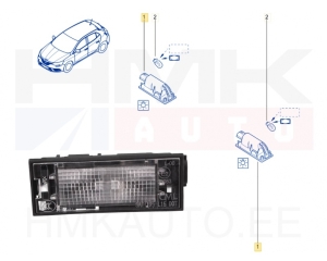 Number plate light OEM Renault Master III/Megane IV 2015-