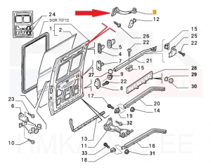 Sliding door roller guide upper left OEM Jumpy/Expert/Scudo 95-06