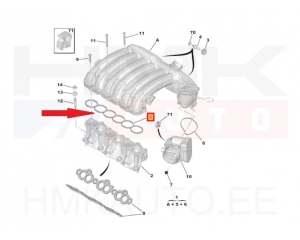 Intake manifold gasket OEM Citroen/Peugeot/Renault 3,0 V6