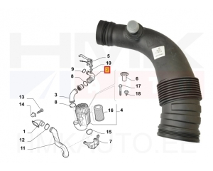 Intake air pipe OEM Ducato 2,3JTD 2011-  Euro5