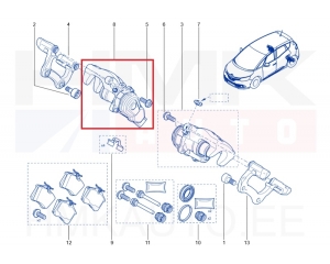 Тормозной суппорт задний правый (с э.мотором) OEM Renault Talisman/Espace/Scenic