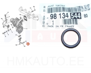 Turbo oil return pipe O-ring seal OEM Citroen/Peugeot 1,5BlueHDI DV5R