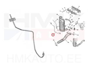 Tuyau du capteur de pression des gaz d'échappement OEM Citroen/Peugeot 1,5BlueHDI DV5R