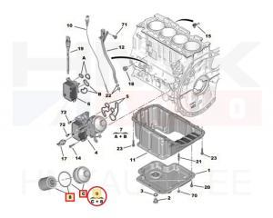 Õlifiltri kaas OEM Citroen/Peugeot 1,5BlueHDI DV5R