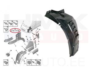 Wheel arch liner front right (front part) Jumper/Boxer/Ducato 06- (with fog lights)