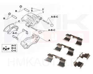 Disk brake pads accessory kit, front Jumper/Boxer/Ducato 06- (300/24mm brake disk)