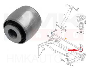 Rear axle control rod/Panhard rod bushing left Renault Trafic II