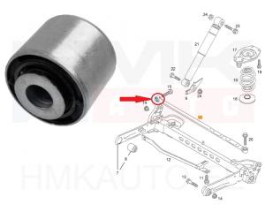 Rear axle control rod/Panhard rod bushing right Renault Trafic II