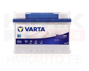 Käynnistysakku "Varta Blue Dynamic" EFB Start-Stop Plus  70Ah