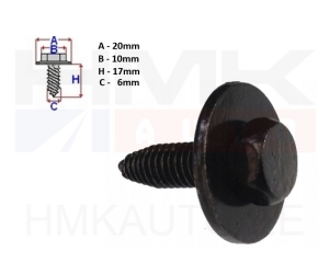 Bolt M6X1,00-L20 Peugeot/Citroen