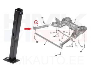 Front cradle(subframe) extension right OEM C3 Picasso/C3 Aircross