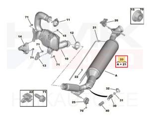 Tahmafilter(DPF/FAP) OEM Jumpy/Expert 2,0HDi DW10FC/D 2016-19