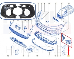 Sumuvalojen kiinnityssarja OEM Renault Trafic III 2014- (oikea+vasen)