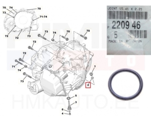 Tiiviste, öljynlaskutulppa 15,41 X 2,21 OEM Citroen/Peugeot AT6/AM6 automaattivaihteisto