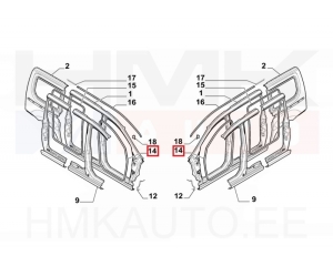 Oven tiiviste, etu OEM Jumpy/Expert/Scudo 2007-