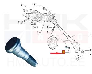 Steering column shaft bolt OEM Jumpy/Expert/Scudo