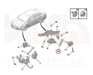 Tulede/nivoo kõrguseanduri hoob tagasillale OEM Citroen C5/C6/Peugeot 508