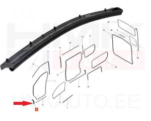 Etuoviaukon alatiiviste vasen OEM Trafic/Vivaro 2014-