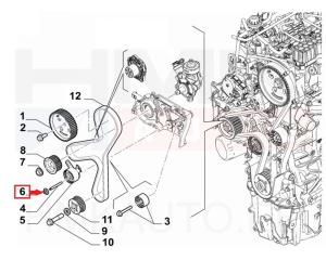 Hammasrihma pinguti kinnitusmutter OEM Jumper/Boxer/Ducato MCA 2,2HDI 2024-